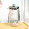 Double Wall Borosilicate Glass French Press with Dried Flower Decor 