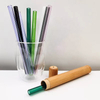 Handmade Reusable Bent Curved Colored Glass Drinking Straws