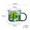 Colored Double Wall High Borosilicate Glass Mug