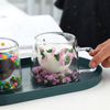 Double Wall Glass Mugs With Real Flowers Filling 