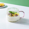 High Quality Borosilicate Glass Hammer Pattern Glass Cup With Handle