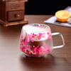 Dry Flowers Double Wall Heat Resistant Borosilicate Glass Mug