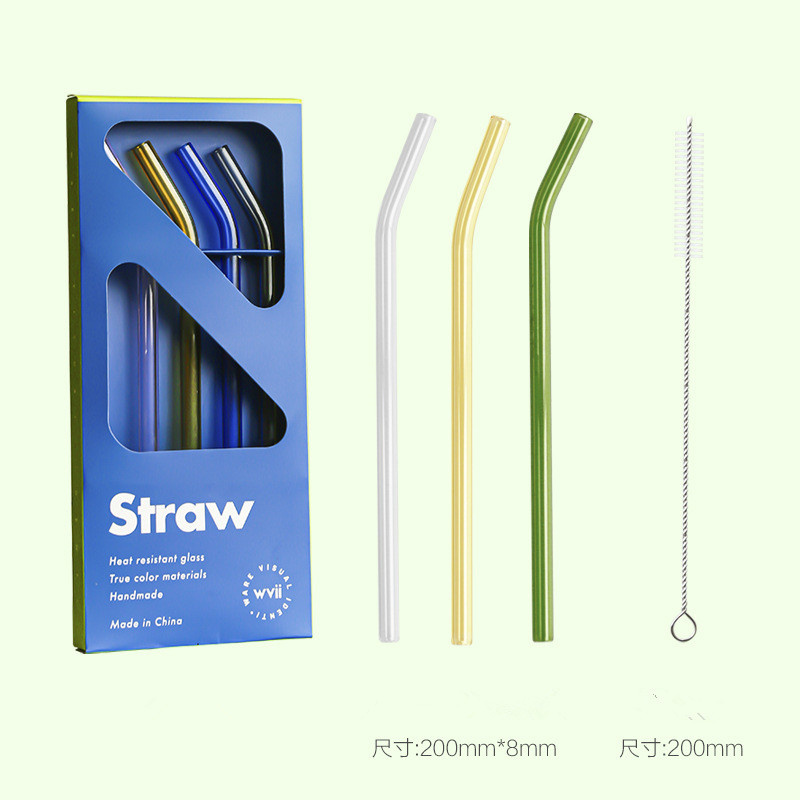 sku-5-【20cm吸管】透明+黄色+绿色 _ 赠吸管刷