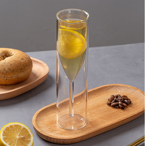 Eco-friendly Creative Hand-blown Double Wall Champagne Glass Cups