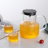 Hand Blown Heat Resistant Glass Water Pitcher with Lid 