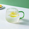 High Quality Borosilicate Glass Hammer Pattern Glass Cup With Handle