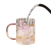 Butterfly Decor Glass Mug With Pink Handle Glass Cup For Hot/Cold Drinks