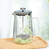 Double Wall Borosilicate Glass French Press with Dried Flower Decor 