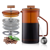 Colored Glass French Press Coffee Maker with Stainless Steel 304 Filter
