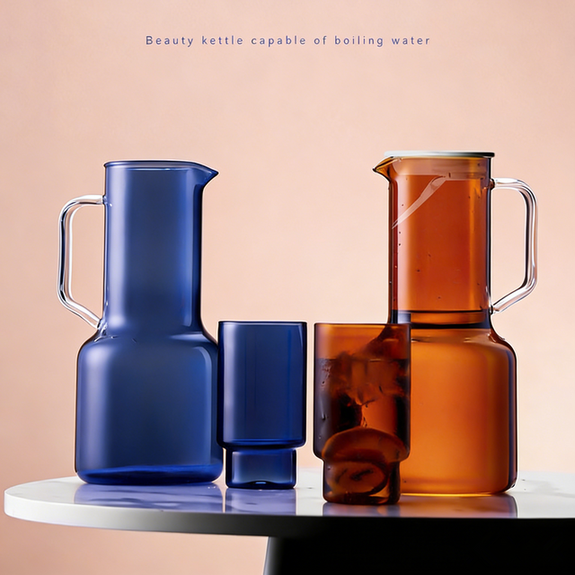 Creative Colored Glass Cold Water Jug and Cups Set