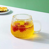 High Quality Borosilicate Glass Hammer Pattern Glass Cup With Handle