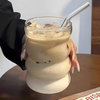 Creative Cute High Borosilicate Ripple Shaped Drinking Glass Cups