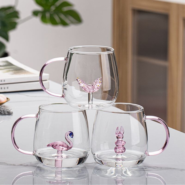 3D Single Wall Glass Mug With Animals Inside For Coffee And Tea