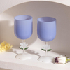 Blue Color Jade Glass Flower Stem Wine Goblet Glass Cup