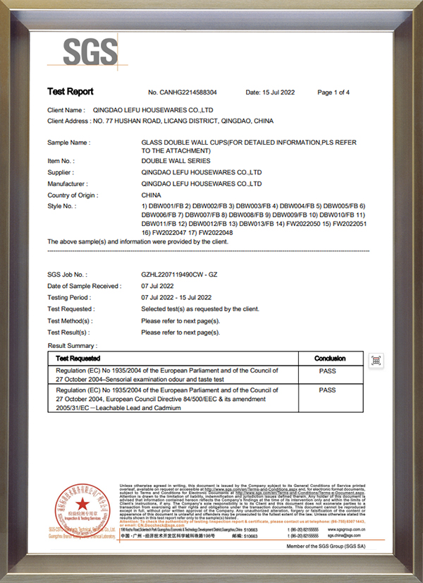  <div style="text-align: center;"><strong>EU FOOD CONTACT REPORT</strong></div> 