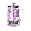 Double Wall Borosilicate Glass French Press with Dried Flower Decor 