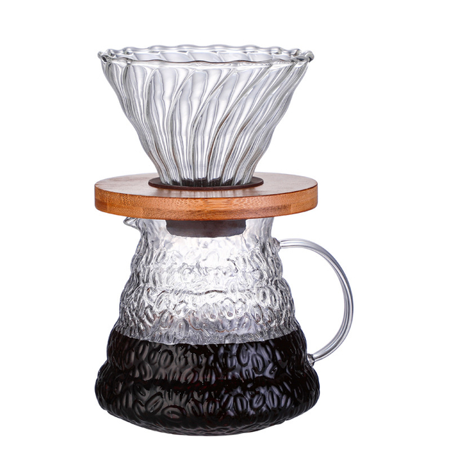 Handmade High Borosilicate Coffee Pot Set Glass Dripper Coffee Serve Set