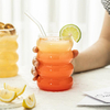 Creative Cute High Borosilicate Ripple Shaped Drinking Glass Cups