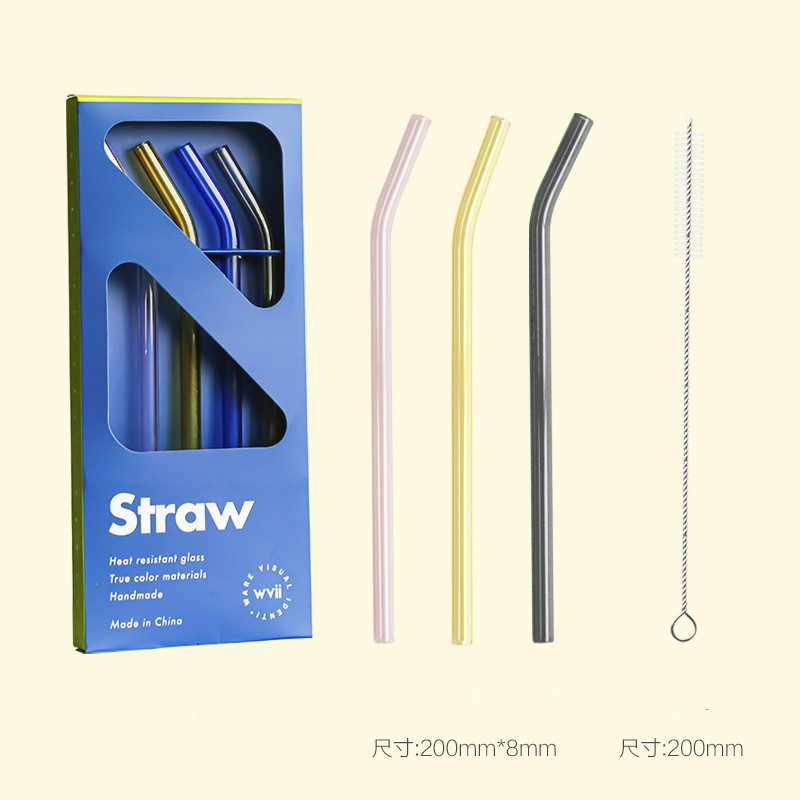 sku-9-【20cm吸管】粉色+黄色+透黑 _ 赠吸管刷