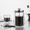 Double Wall High Borosilicate Glass French Press Coffee Pot