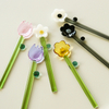 Flower Shape Colored Glass Stirring Spoon for Coffee