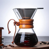 Pour Drip Over Glass Coffee Maker With Wooden Collar