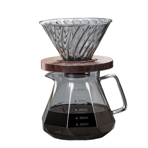 Smoky Gray Diamond Drip Hot Heat Resistant Glass Coffee Server Pot