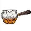 Elegant Heat-resistant Glass Tea Cup with Wooden Handle
