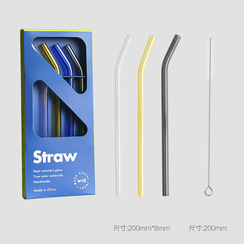 sku-6-【20cm吸管】透明+黄色+透黑 _ 赠吸管刷