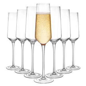 Lead Free Crystal Glass Handmade Elegant Flute Stemmed Champagne Glasses