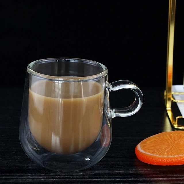 High Borosilicate Double Walled Glass Cup For Coffee