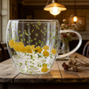High Borosilicate Glass Double Wall Cups With Lemon Decor Fillings