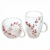 Christmas Snow Pine Branch Double-Layer Glass Coffee Cup