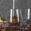 Clear Borosilicate Glass Mugs for Cappuccino Tea Latte Espresso