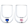 Double Wall Glass Coffee Cup With Love Heart Inside