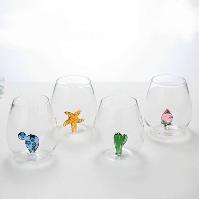 3D Creative Three-dimensional Animal Shaped Glass Water Cupfor Home Use Creative Borosilicate Glass Drinking Mug Cups