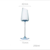 Luxury Handmade Crystal Goblet Glass Blue Colored Slanted Wine Glassware