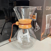 Pour Drip Over Glass Coffee Maker With Wooden Collar