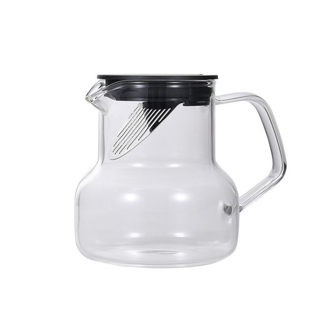 Hand Blown Heat Resistant Glass Water Pitcher with Lid 