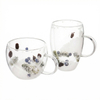 High Borosilicate Double-layer Glass Cup with Christmas Snow Fillings
