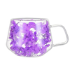 Dry Flowers Double Wall Heat Resistant Borosilicate Glass Mug