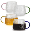High Quality Borosilicate Glass Hammer Pattern Glass Cup With Handle