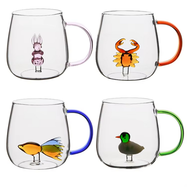3D Glass Mug For Coffee And Tea With Animal Decor
