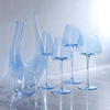 Luxury Handmade Crystal Goblet Glass Blue Colored Slanted Wine Glassware