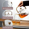 Beam Lifting Glass Teapot Pot with Wood Handle