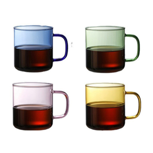 400ml Colored Borosilicate Glass Water Cup With Handle