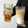 Large Capacity Transparent Vertical Striped Heat Resistance Glass Tumbler