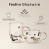 High Borosilicate Double-layer Glass Cup with Christmas Snow Fillings