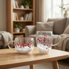Christmas Snow Pine Branch Double-Layer Glass Coffee Cup