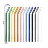 Handmade Reusable Bent Curved Colored Glass Drinking Straws